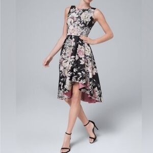 White House Black Market Floral Maxi Dress - Black and Pink
